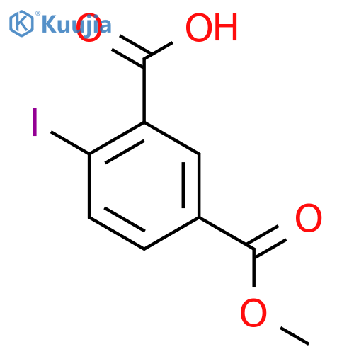 2-Iodo-5-(methoxycarbonyl)benzoic acid structure