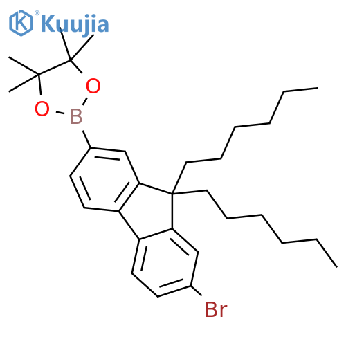 1,3,2-Dioxaborolane, 2-(7-bromo-9,9-dihexyl-9H-fluoren-2-yl)-4,4,5,5-tetramethyl- structure