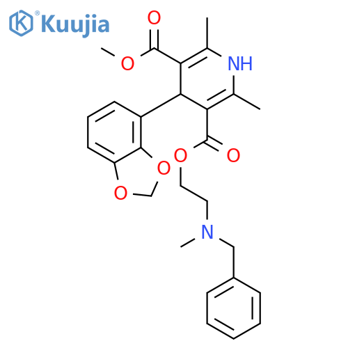 3,5-Pyridinedicarboxylic acid, 4-(1,3-benzodioxol-4-yl)-1,4-dihydro-2,6-dimethyl-, methyl 2-[methyl(phenylmethyl)amino]ethyl ester structure