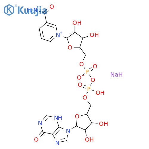 Inosine 5'-(trihydrogendiphosphate), P'®5'-esterwith 3-(aminocarbonyl)-1-b-D-ribofuranosylpyridinium, inner salt, monosodium salt (9CI) structure