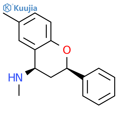 2H-1-Benzopyran-4-amine, 3,4-dihydro-N,6-dimethyl-2-phenyl-, cis- structure
