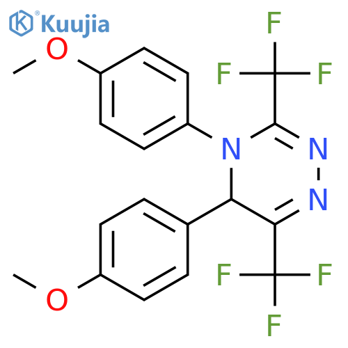 1,2,4-Triazine, 4,5-dihydro-4,5-bis(4-methoxyphenyl)-3,6-bis(trifluoromethyl)- structure
