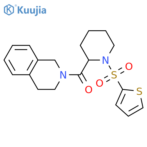2-[1-(thiophene-2-sulfonyl)piperidine-2-carbonyl]-1,2,3,4-tetrahydroisoquinoline structure