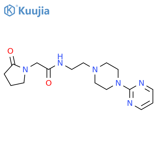 1-Pyrrolidineacetamide, 2-oxo-N-[2-[4-(2-pyrimidinyl)-1-piperazinyl]ethyl]- structure