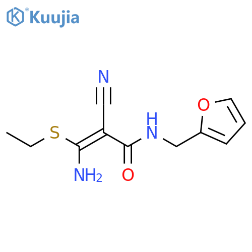 2-Propenamide, 3-amino-2-cyano-3-(ethylthio)-N-(2-furanylmethyl)- structure