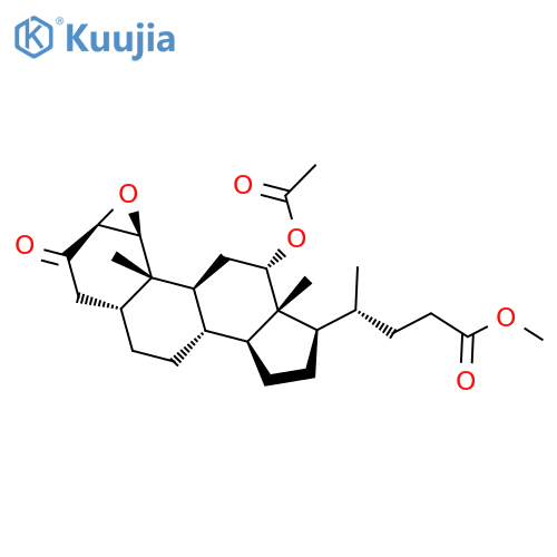 Cholan-24-oic acid, 12-(acetyloxy)-1,2-epoxy-3-oxo-, methyl ester, (1b,2b,5b,12a)- structure
