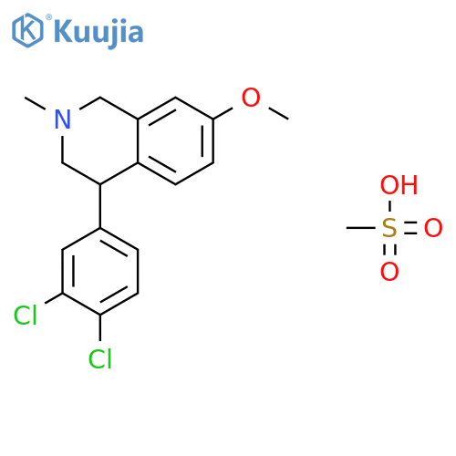 Isoquinoline, 4-(3,4-dichlorophenyl)-1,2,3,4-tetrahydro-7-methoxy-2-methyl-, methanesulfonate structure