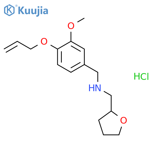 {[3-methoxy-4-(prop-2-en-1-yloxy)phenyl]methyl}[(oxolan-2-yl)methyl]amine hydrochloride structure