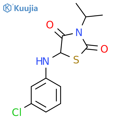 5-[(3-chlorophenyl)amino]-3-(propan-2-yl)-1,3-thiazolidine-2,4-dione structure
