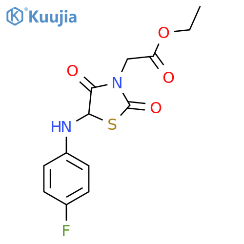 ethyl 2-{5-[(4-fluorophenyl)amino]-2,4-dioxo-1,3-thiazolidin-3-yl}acetate structure