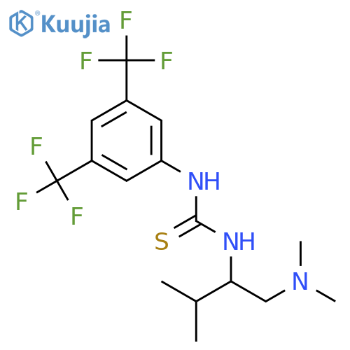 (S)-1-(3,5-Bis(trifluoromethyl)phenyl)-3-(1-(dimethylamino)-3-methylbutan-2-yl)thiourea structure