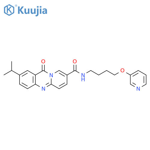 11H-Pyrido[2,1-b]quinazoline-8-carboxamide,2-(1-methylethyl)-11-oxo-N-[4-(3-pyridinyloxy)butyl]- structure