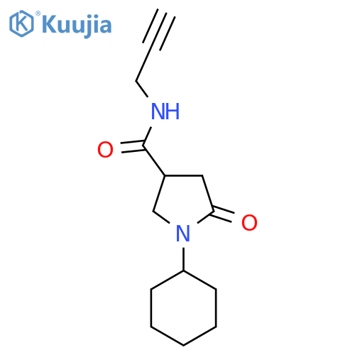 1-cyclohexyl-5-oxo-N-(prop-2-yn-1-yl)pyrrolidine-3-carboxamide structure