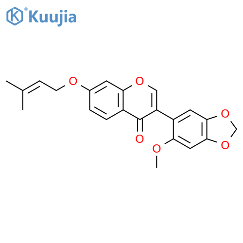 4H-1-Benzopyran-4-one,3-(6-methoxy-1,3-benzodioxol-5-yl)-7-[(3-methyl-2-buten-1-yl)oxy]- structure