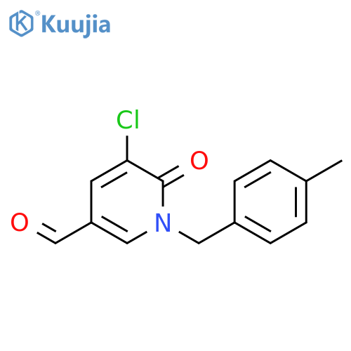 5-chloro-1-[(4-methylphenyl)methyl]-6-oxo-1,6-dihydropyridine-3-carbaldehyde structure