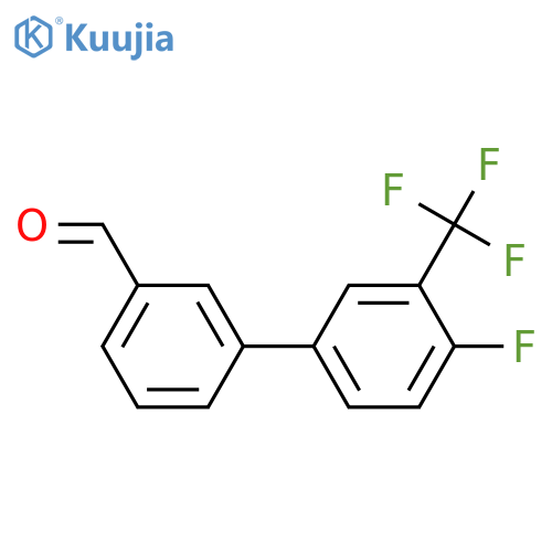 3-[4-fluoro-3-(trifluoromethyl)phenyl]benzaldehyde structure