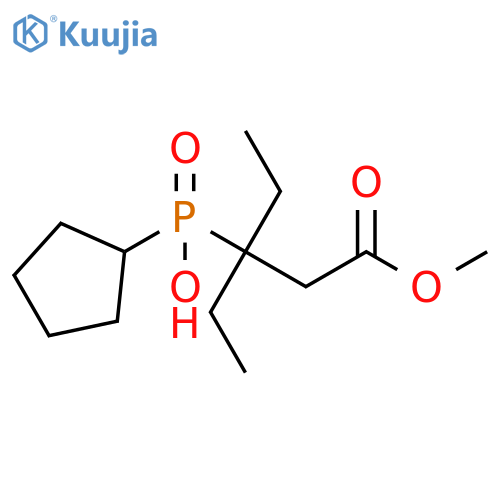 Pentanoic acid, 3-(cyclopentylhydroxyphosphinyl)-3-ethyl-, methyl ester structure