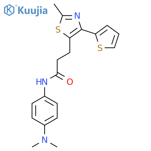 N-[4-(dimethylamino)phenyl]-3-[2-methyl-4-(thiophen-2-yl)-1,3-thiazol-5-yl]propanamide structure