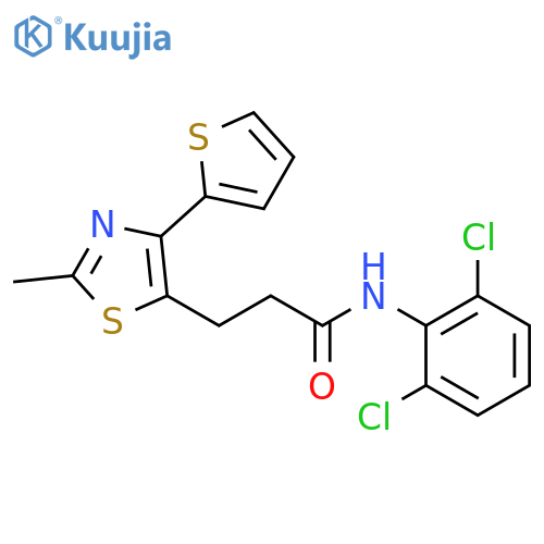 N-(2,6-dichlorophenyl)-3-[2-methyl-4-(thiophen-2-yl)-1,3-thiazol-5-yl]propanamide structure