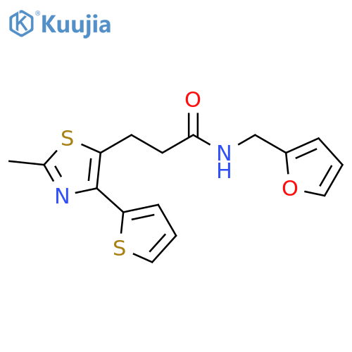 N-[(furan-2-yl)methyl]-3-[2-methyl-4-(thiophen-2-yl)-1,3-thiazol-5-yl]propanamide structure