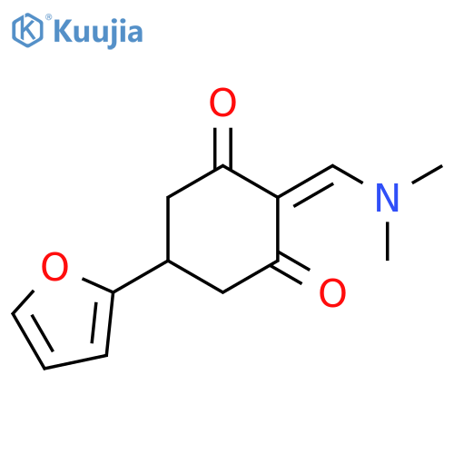 2-((dimethylamino)methylene)-5-(furan-2-yl)cyclohexane-1,3-dione structure