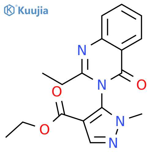 1H-Pyrazole-4-carboxylicacid, 5-(2-ethyl-4-oxo-3(4H)-quinazolinyl)-1-methyl-, ethyl ester structure