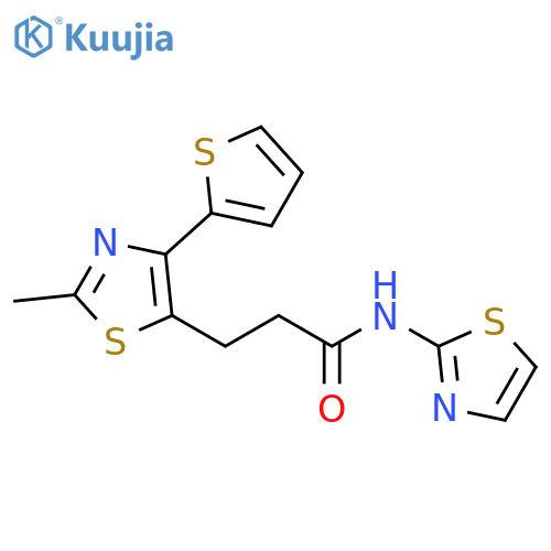 3-[2-methyl-4-(thiophen-2-yl)-1,3-thiazol-5-yl]-N-(1,3-thiazol-2-yl)propanamide structure
