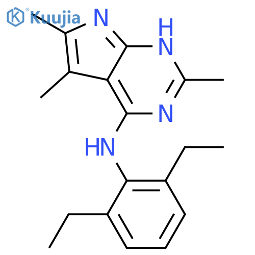 1H-Pyrrolo[2,3-d]pyrimidin-4-amine, N-(2,6-diethylphenyl)-2,5,6-trimethyl- structure