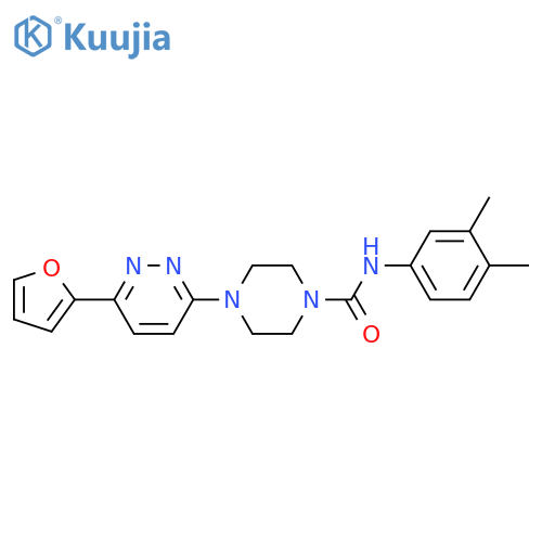 N-(3,4-dimethylphenyl)-4-[6-(furan-2-yl)pyridazin-3-yl]piperazine-1-carboxamide structure