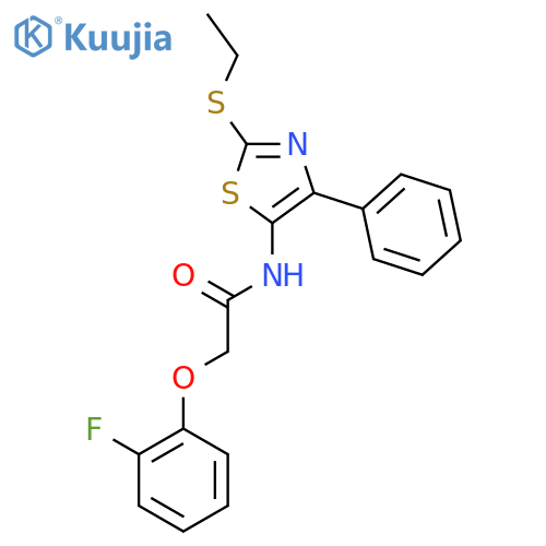 N-[2-(ethylsulfanyl)-4-phenyl-1,3-thiazol-5-yl]-2-(2-fluorophenoxy)acetamide structure