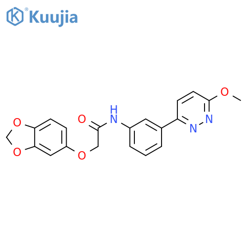 2-(2H-1,3-benzodioxol-5-yloxy)-N-[3-(6-methoxypyridazin-3-yl)phenyl]acetamide structure