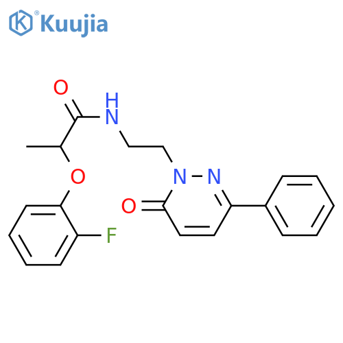 2-(2-fluorophenoxy)-N-[2-(6-oxo-3-phenyl-1,6-dihydropyridazin-1-yl)ethyl]propanamide structure
