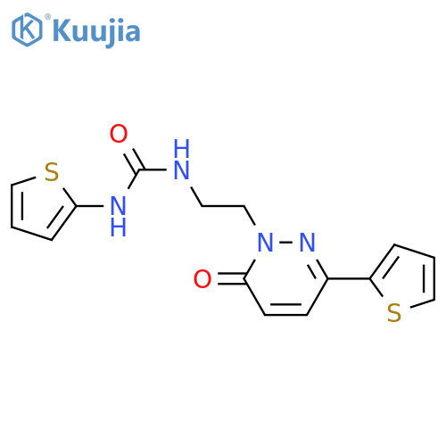 1-{2-[6-oxo-3-(thiophen-2-yl)-1,6-dihydropyridazin-1-yl]ethyl}-3-(thiophen-2-yl)urea structure