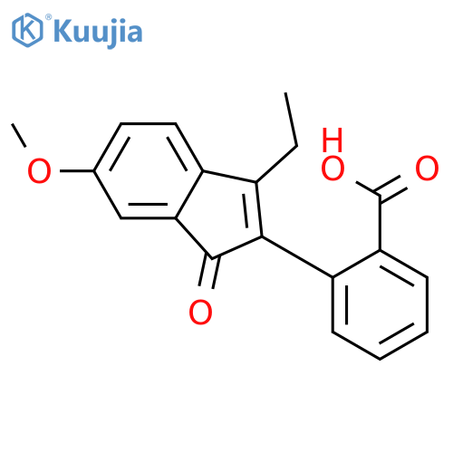 Benzoic acid, 2-(3-ethyl-6-methoxy-1-oxo-1H-inden-2-yl)- structure