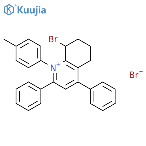 Quinolinium, 8-bromo-5,6,7,8-tetrahydro-1-(4-methylphenyl)-2,4-diphenyl-, bromide structure