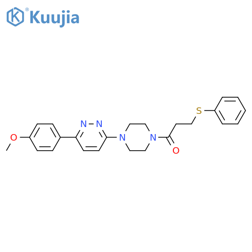 1-{4-[6-(4-methoxyphenyl)pyridazin-3-yl]piperazin-1-yl}-3-(phenylsulfanyl)propan-1-one structure
