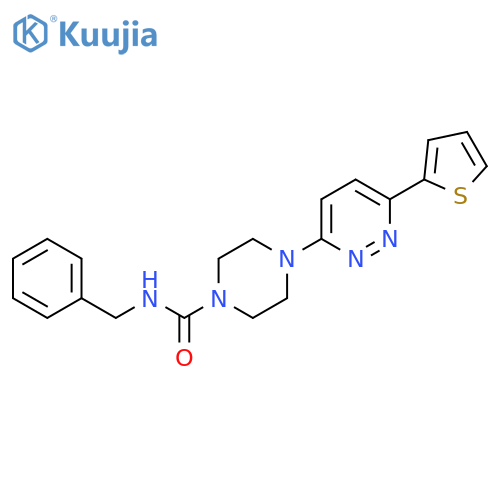 N-benzyl-4-[6-(thiophen-2-yl)pyridazin-3-yl]piperazine-1-carboxamide structure