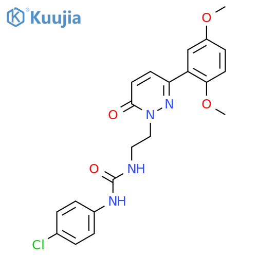 1-(4-chlorophenyl)-3-{2-[3-(2,5-dimethoxyphenyl)-6-oxo-1,6-dihydropyridazin-1-yl]ethyl}urea structure