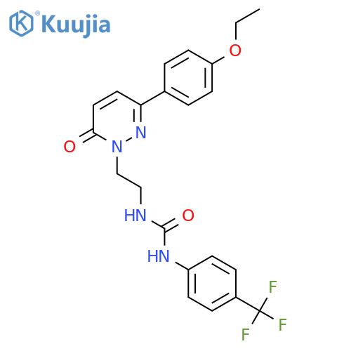 3-{2-[3-(4-ethoxyphenyl)-6-oxo-1,6-dihydropyridazin-1-yl]ethyl}-1-[4-(trifluoromethyl)phenyl]urea structure