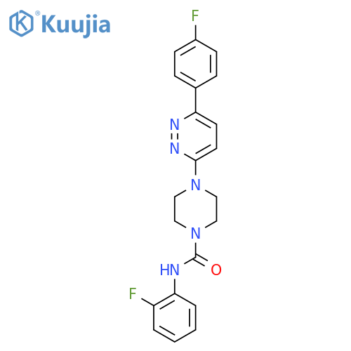 N-(2-fluorophenyl)-4-[6-(4-fluorophenyl)pyridazin-3-yl]piperazine-1-carboxamide structure