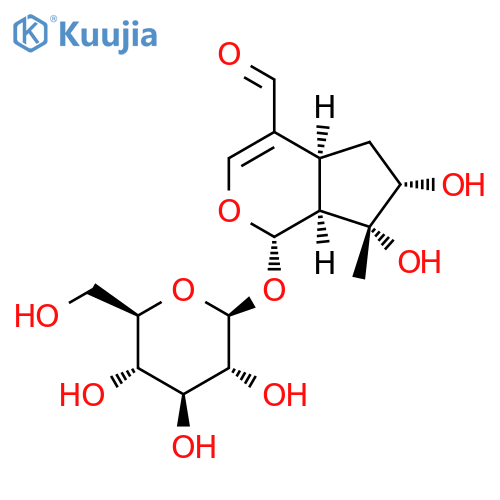 Cyclopenta[c]pyran-4-carboxaldehyde,1-(b-D-glucopyranosyloxy)-1,4a,5,6,7,7a-hexahydro-6,7-dihydroxy-7-methyl-,(1S,4aS,6S,7R,7aS)- (9CI) structure