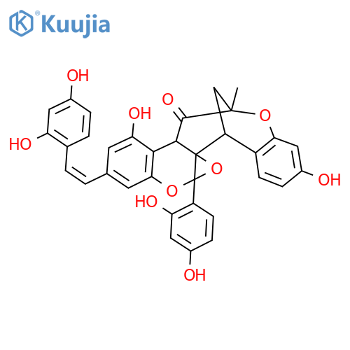 5,13-Methano-5H,6aH,13H-oxireno[2,3][1]benzopyrano[4,3-d][1]benzoxocin-12(11bH)-one, 6a-(2,4-dihydroxyphenyl)-9-[2-(2,4-dihydroxyphenyl)ethenyl]-2,11-dihydroxy-13-methyl- structure