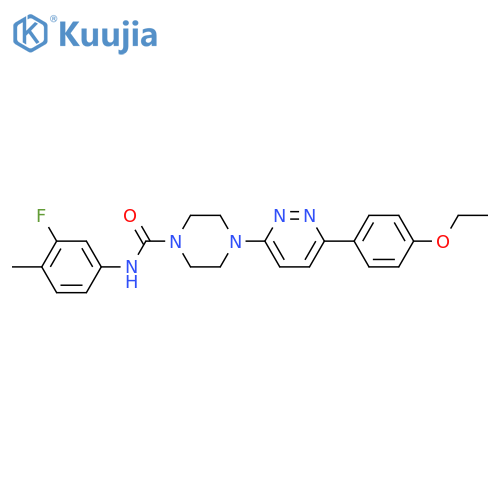 4-[6-(4-ethoxyphenyl)pyridazin-3-yl]-N-(3-fluoro-4-methylphenyl)piperazine-1-carboxamide structure