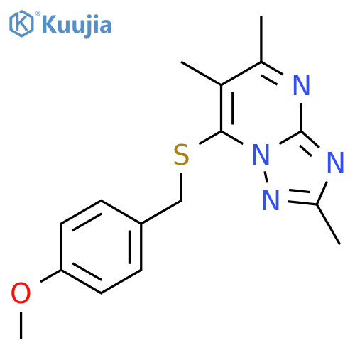 [1,2,4]Triazolo[1,5-a]pyrimidine, 7-[[(4-methoxyphenyl)methyl]thio]-2,5,6-trimethyl- structure