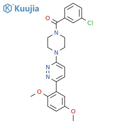3-[4-(3-chlorobenzoyl)piperazin-1-yl]-6-(2,5-dimethoxyphenyl)pyridazine structure
