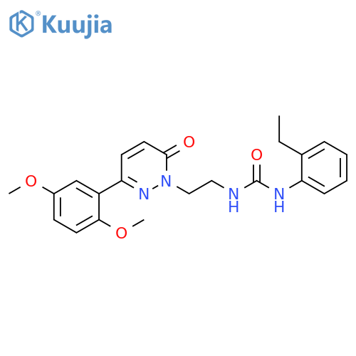 3-{2-[3-(2,5-dimethoxyphenyl)-6-oxo-1,6-dihydropyridazin-1-yl]ethyl}-1-(2-ethylphenyl)urea structure