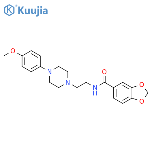 N-{2-[4-(4-methoxyphenyl)piperazin-1-yl]ethyl}-2H-1,3-benzodioxole-5-carboxamide structure