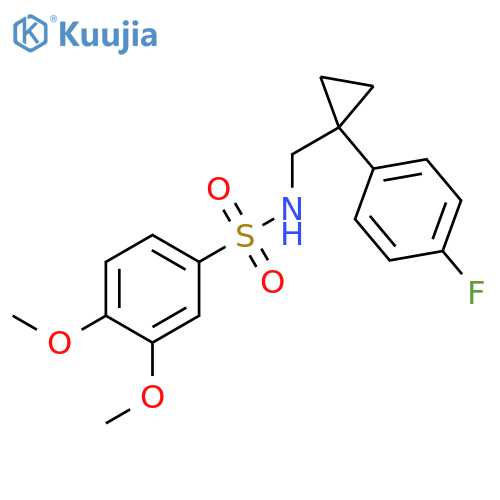 N-{[1-(4-fluorophenyl)cyclopropyl]methyl}-3,4-dimethoxybenzene-1-sulfonamide structure