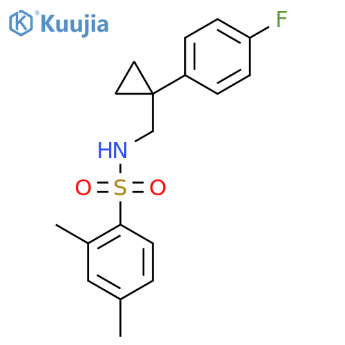 N-{[1-(4-fluorophenyl)cyclopropyl]methyl}-2,4-dimethylbenzene-1-sulfonamide structure