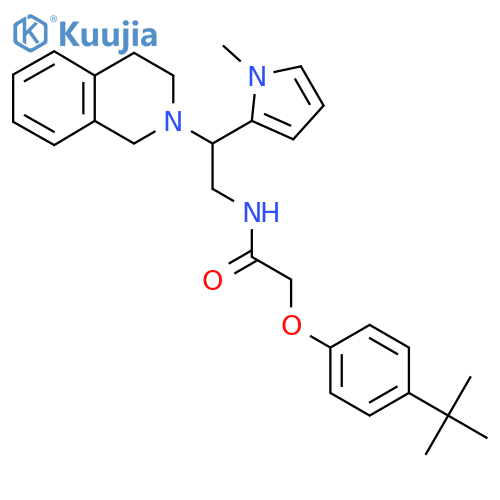 2-(4-tert-butylphenoxy)-N-[2-(1-methyl-1H-pyrrol-2-yl)-2-(1,2,3,4-tetrahydroisoquinolin-2-yl)ethyl]acetamide structure